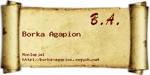 Borka Agapion névjegykártya